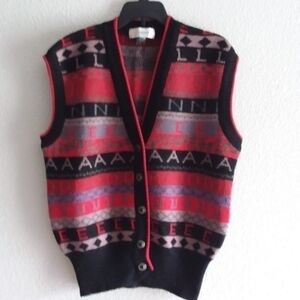 Camela Women’s wool print button up vest